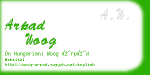 arpad woog business card